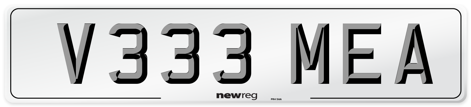 V333 MEA Number Plate from New Reg